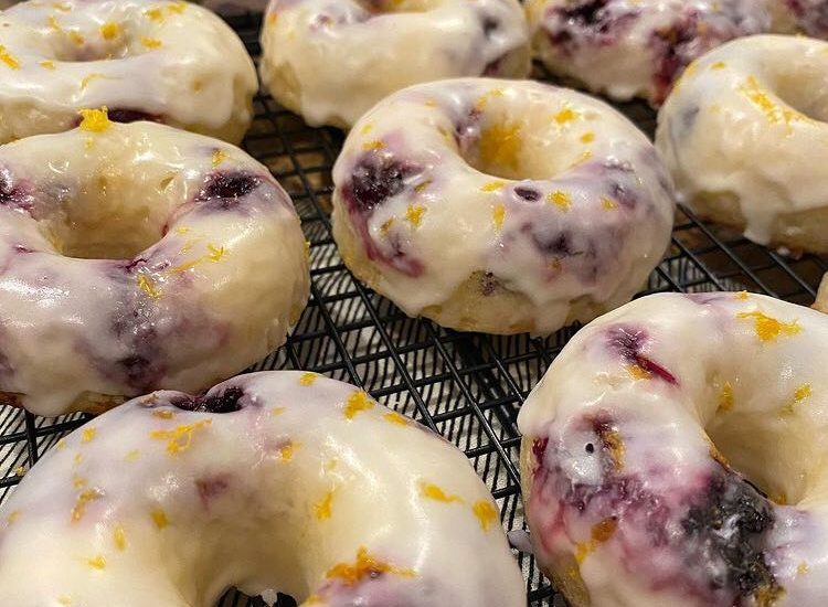 Keto Lemon Blueberry Donuts