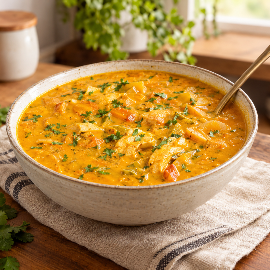 Healthy Creamy Pumpkin Lentil Soup