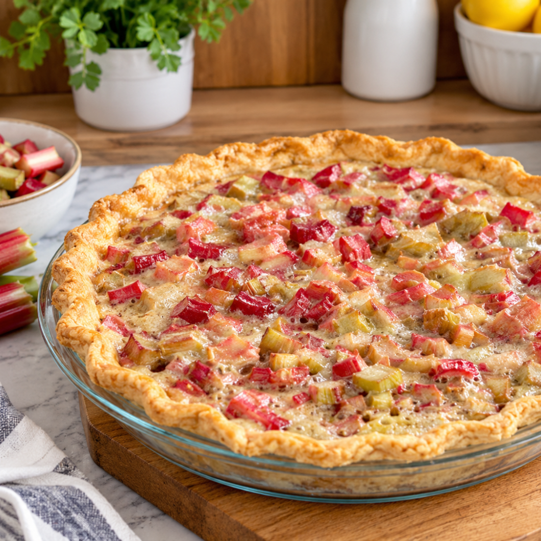 Homemade Old-Fashioned Rhubarb Pie - A Sweet and Tangy Dessert Classic