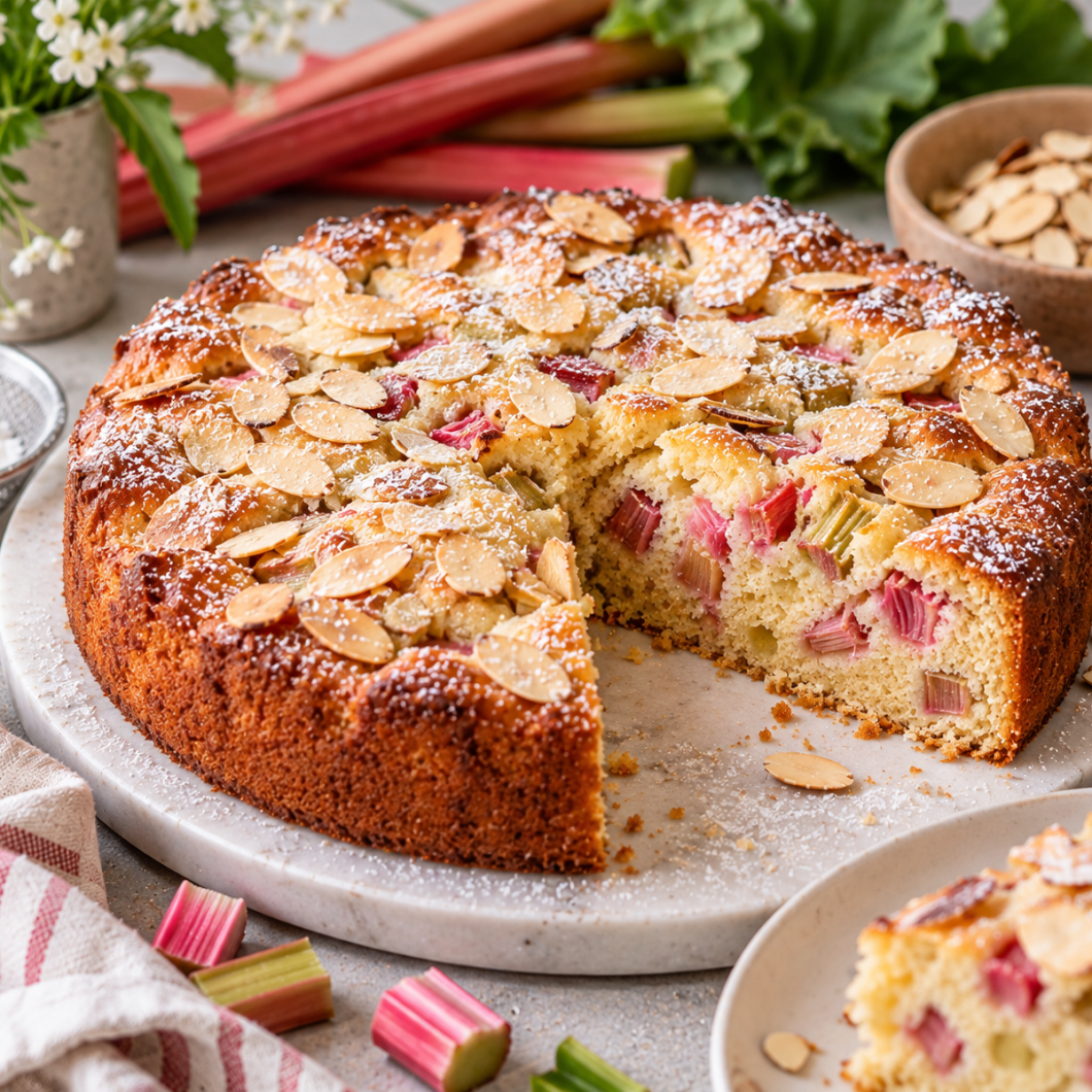Almond Rhubarb Cake