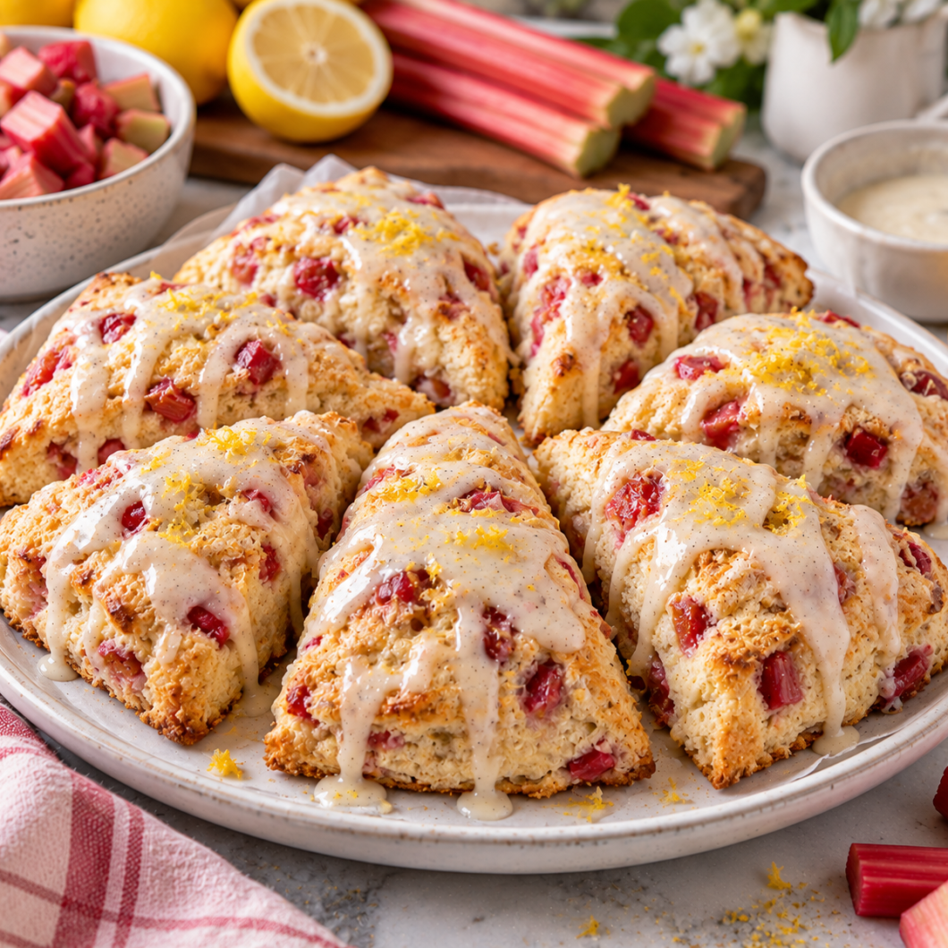 Rhubarb Lemon Scones