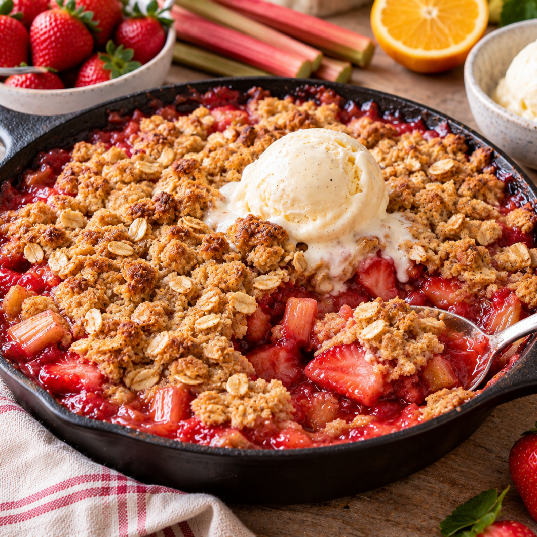 Rhubarb Strawberry Crisp