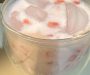 fresh strawberries and ice cubes